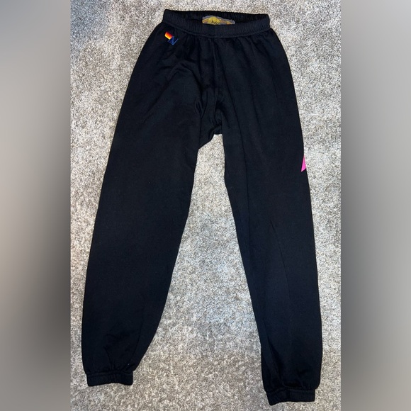 Aviator Nation Bolt Sweatpants Black / Neon Pink Size Small - Picture 4 of 10